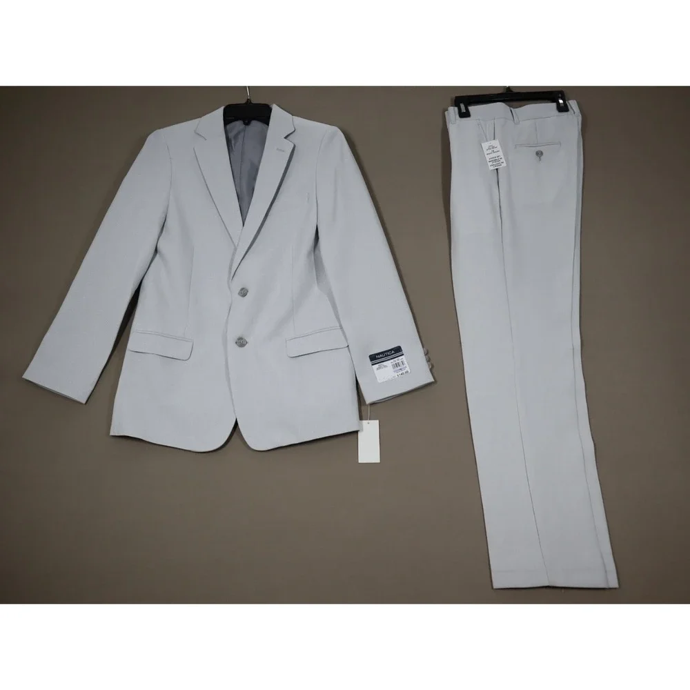 Nautica Big Boys Pindot 2 Piece Suit Set‎ - Gray - Size 18
